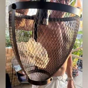 NEW Industrial Modern Rustic Brown Metal Pendant Light 20” x12”x12”